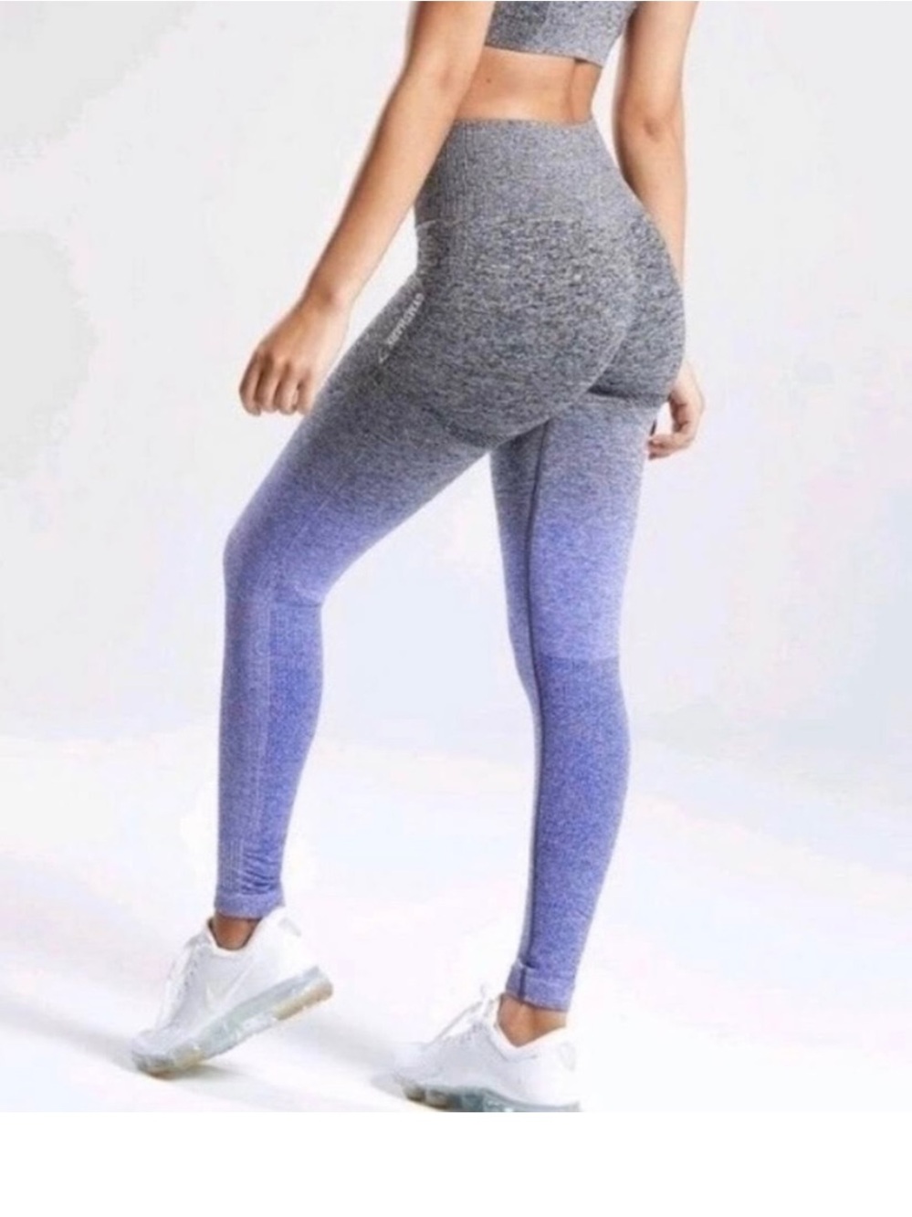 EUC Gymshark Grey to Purple Ombre Seamless Leggings Sz M